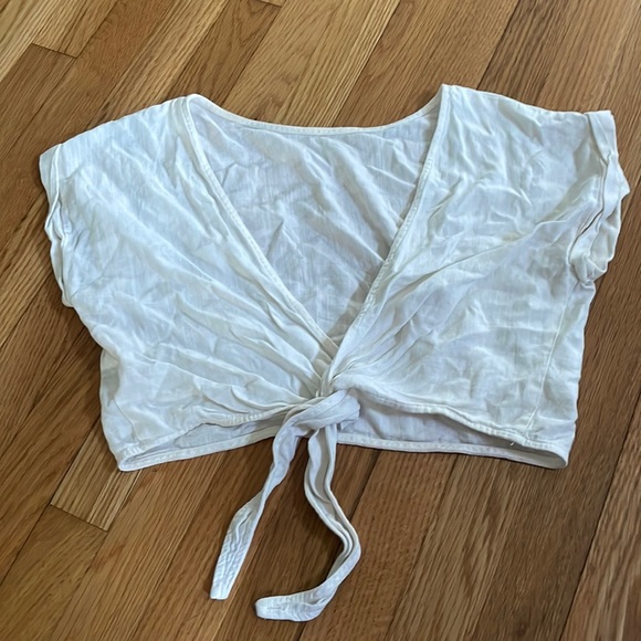 Princess Polly Tops - Princess Polly white tie front crop top